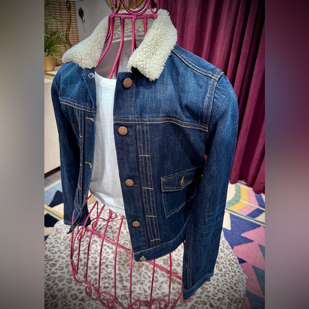 GAP Blue Denim Jacket with Sherpa Lining